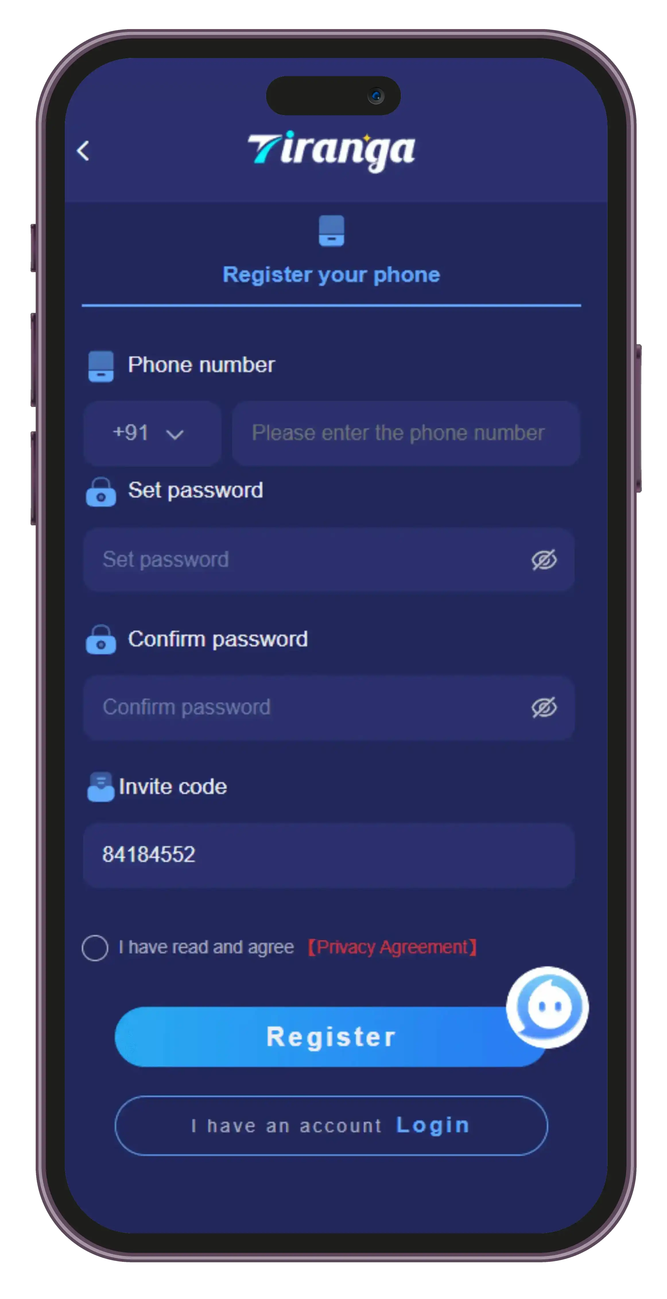 TirangaLottery registration screen guide for Indian users