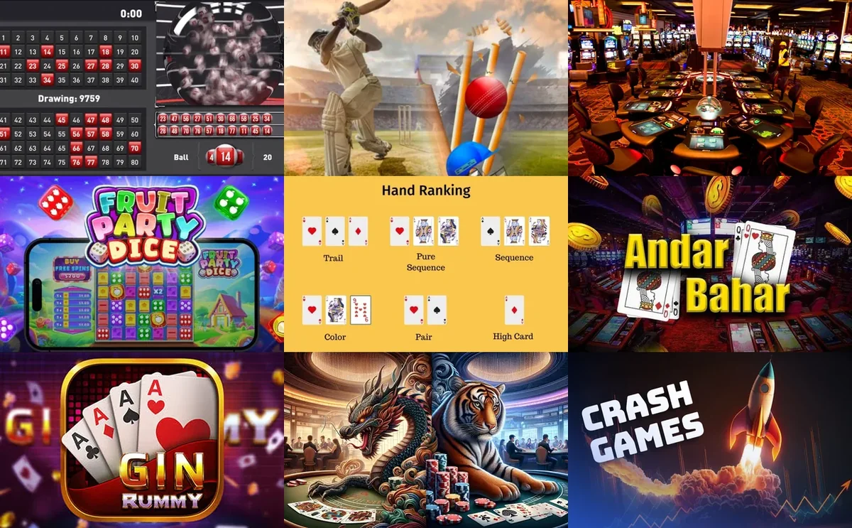 Tiranga Lottery game category guide with cricket card slot live casino crash and arcade visuals